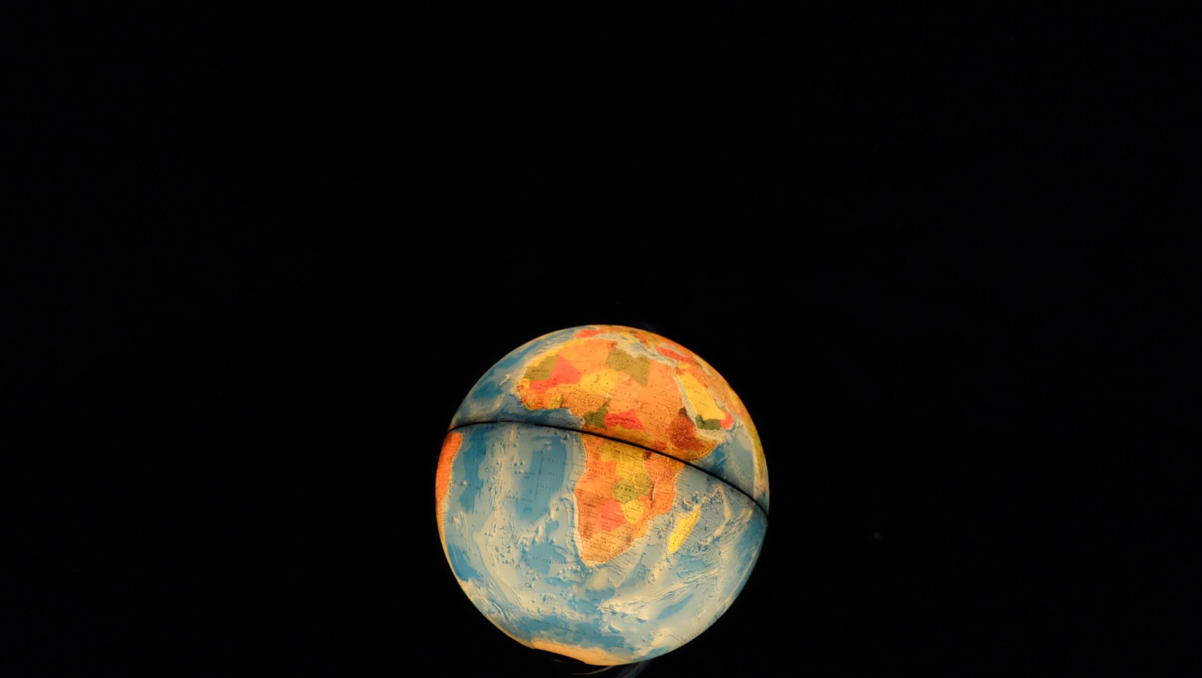 MappedGlobeSimoneBusattoOct2017 Globe Against Black Background